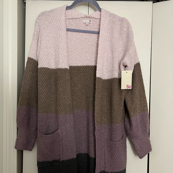 SO Sweaters - NWT SO BY KOHLS MULTICOLOR STRIPED CARDIGAN SZ S $44 VALUE